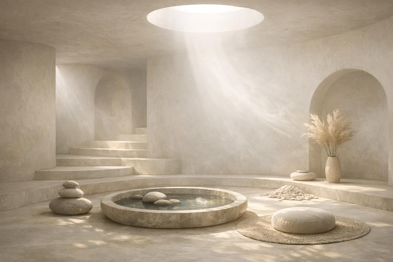 Green leaves sprouting from natural stone surface bathed in soft sunlight, representing growth and the power of gratitude
