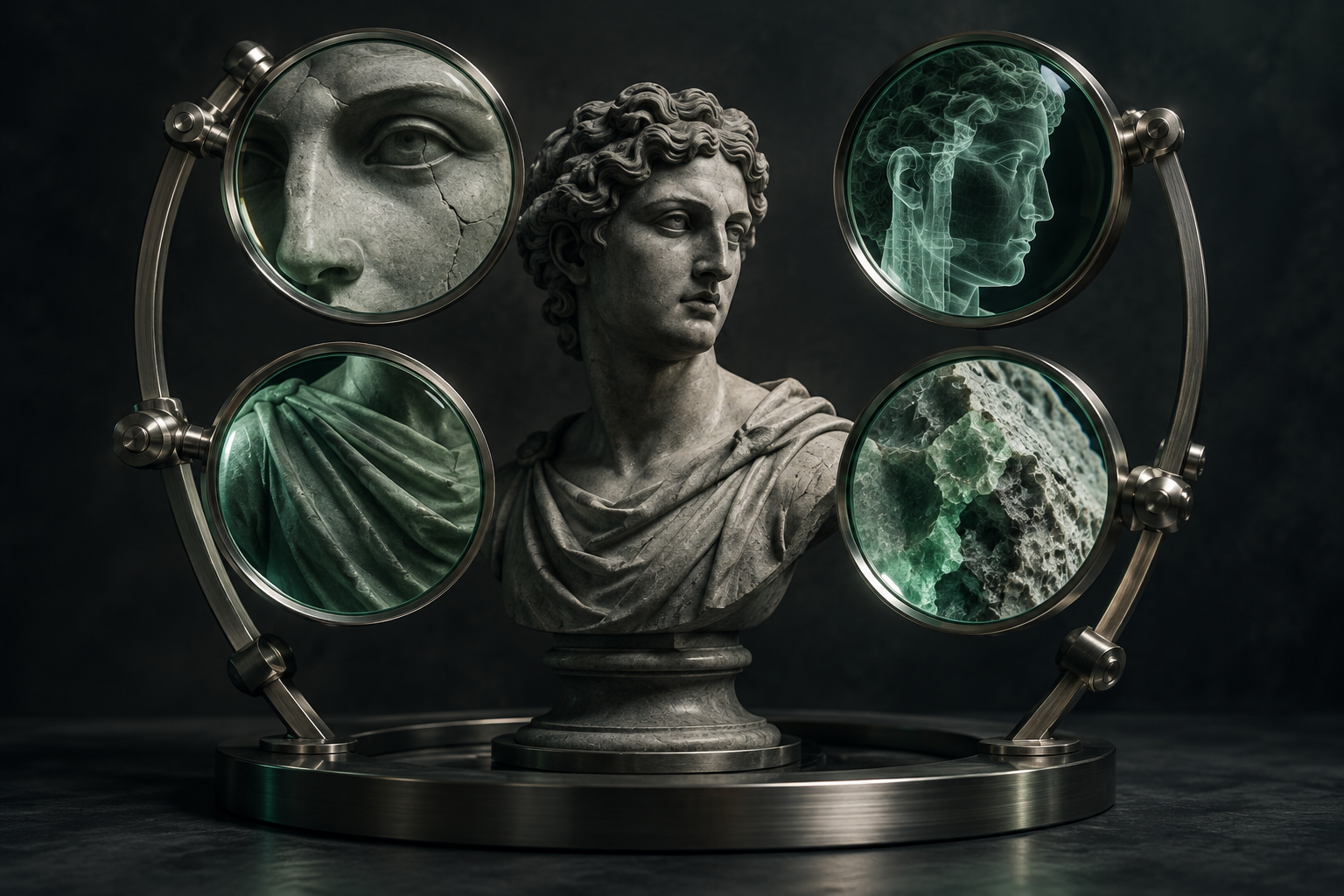Several lenses examining one object from different angles, symbolizing the careful evaluation of expertise and evidence