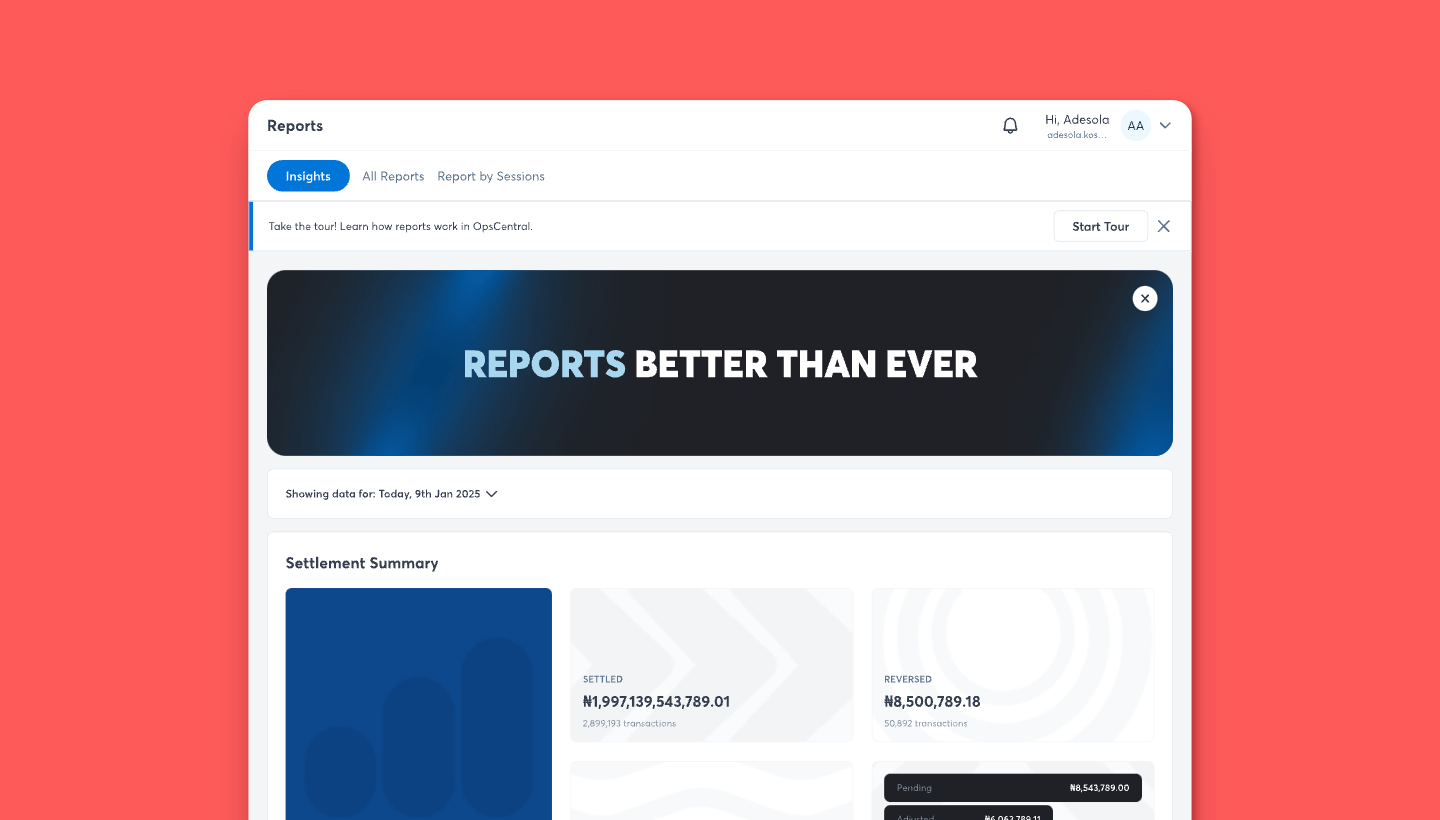 A mockup of the new reports design in OpsCentral