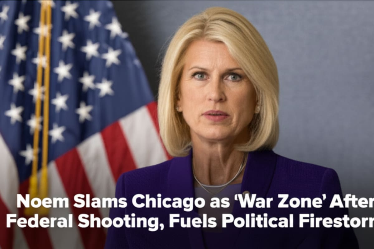 Noem Slams Chicago as 'War Zone' After Federal Shooting, Fuels Political Firestorm