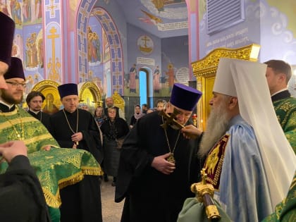 Архипастырь сослужил Всенощное бдение митрополиту Санкт-Петербургскому и Ладожскому Варсонофию в храме св.блаж. Ксении Петербургской