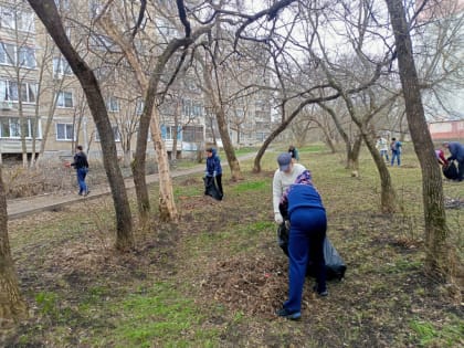 В Пролетарском районе прошла уборка
