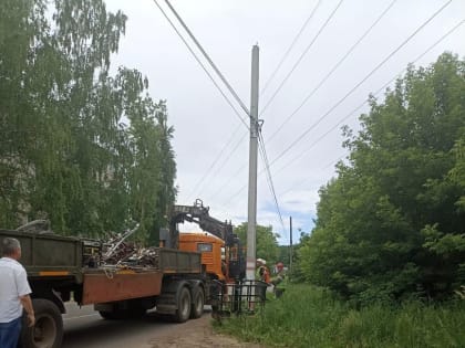В Саранске проводятся работы по модернизации линии наружного освещения по улице Р. Люксембург
