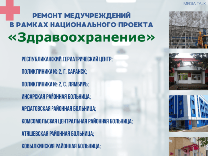 На данный момент степень строительной готовности поликлиник и больниц составляет около 40%