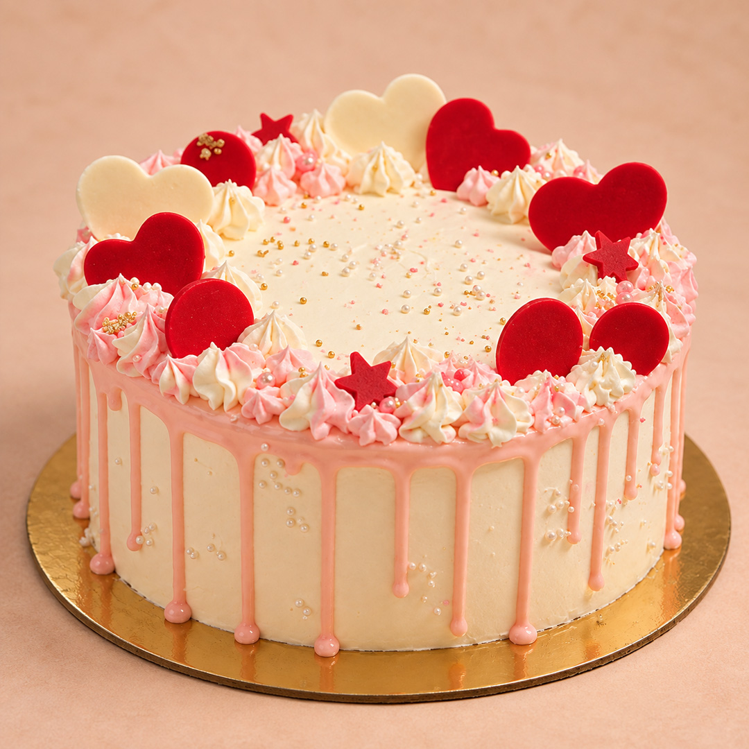 Heart Theme Cake