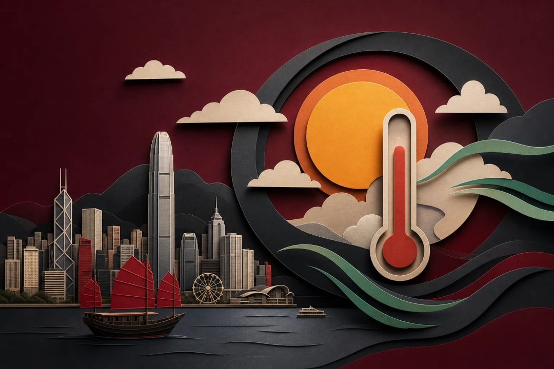 AI-generated editorial illustration for the forecast: Will the highest temperature in Hong Kong be 30°C on August 30?