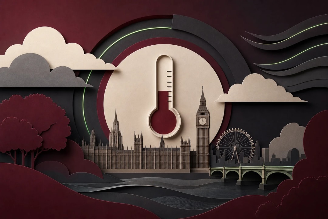 AI-generated editorial illustration for the forecast: Will the highest temperature in London be 23°C on September 1?