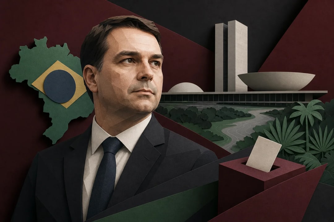 AI-generated editorial illustration for the forecast: Will Flavio Bolsonaro win the most votes in the next Brazil presidential election from Amazonas?