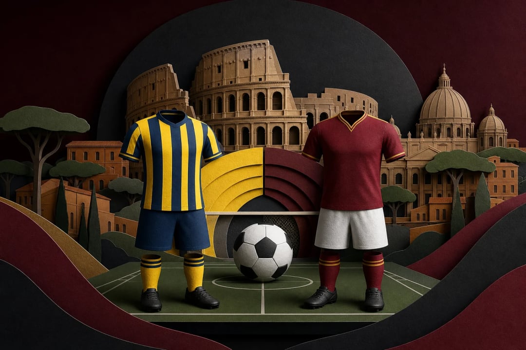 AI-generated editorial illustration for the forecast: Will Fenerbahçe SK vs. AS Roma end in a draw?