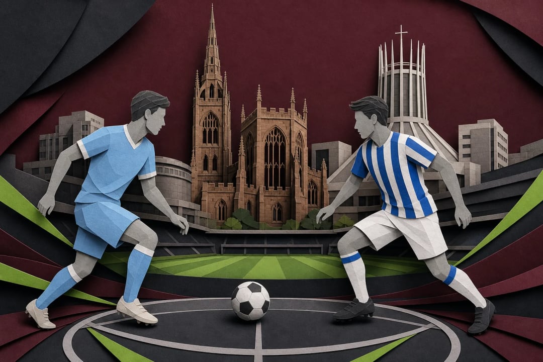 AI-generated editorial illustration for the forecast: Will Coventry City FC vs. Brighton & Hove Albion FC end in a draw?