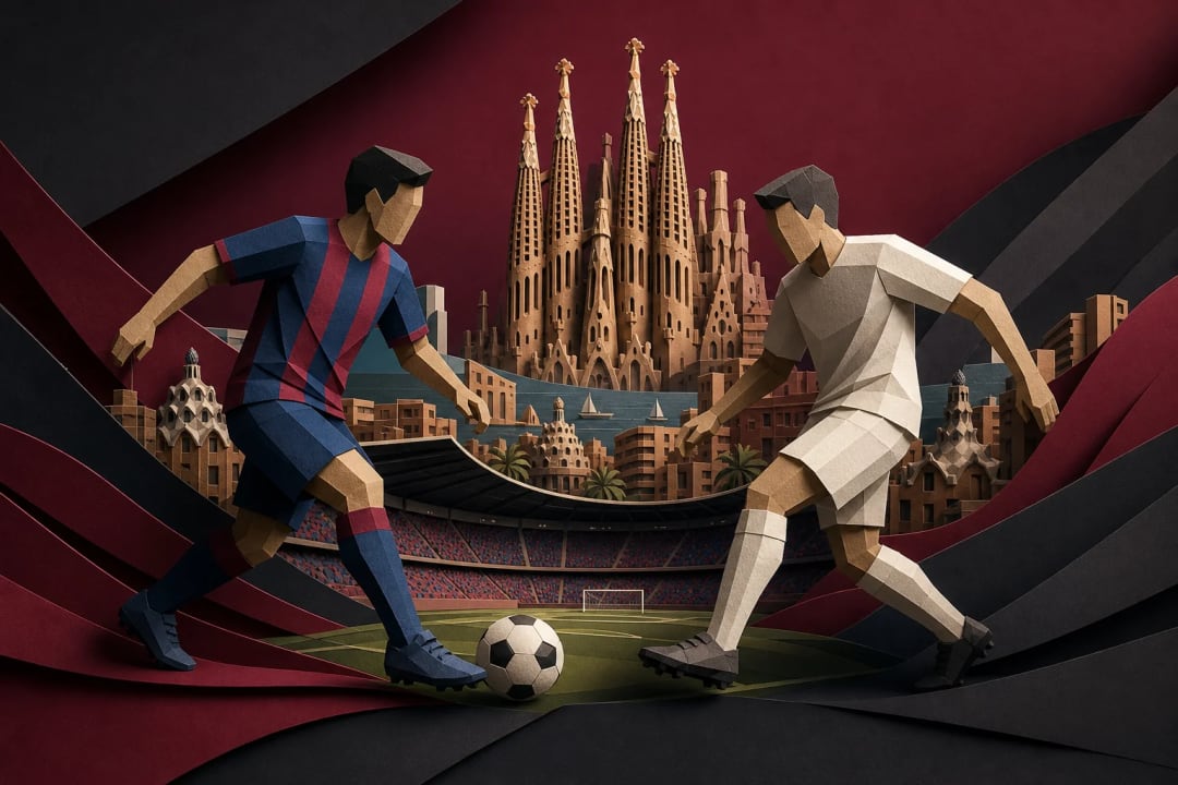AI-generated editorial illustration for the forecast: Spread: FC Barcelona (-2.5)