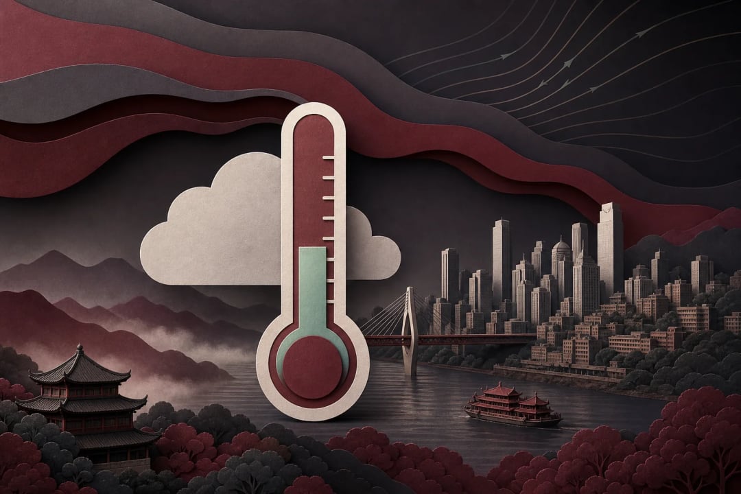 AI-generated editorial illustration for the forecast: Will the highest temperature in Chongqing be 21°C or below on September 17?