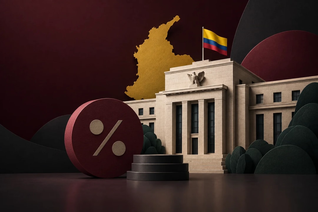 AI-generated editorial illustration for the forecast: Will the Central Bank of Colombia make no change to the monetary policy interest rate at the September meeting?
