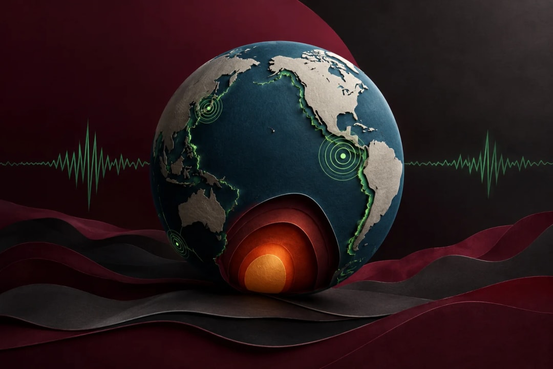 AI-generated editorial illustration for the forecast: Will a 7.0+ earthquake occur worldwide by October 31?