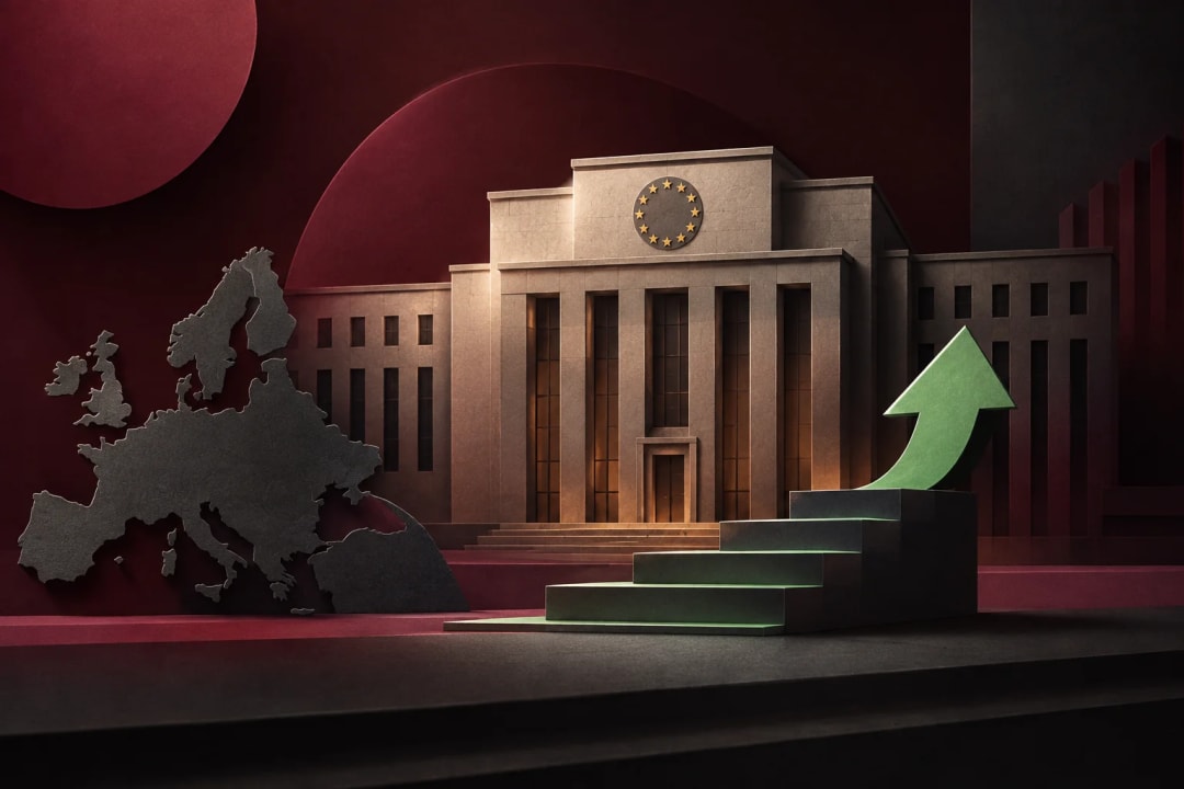 AI-generated editorial illustration for the forecast: Will the ECB announce a 25 bps increase at the October 2026 meeting?