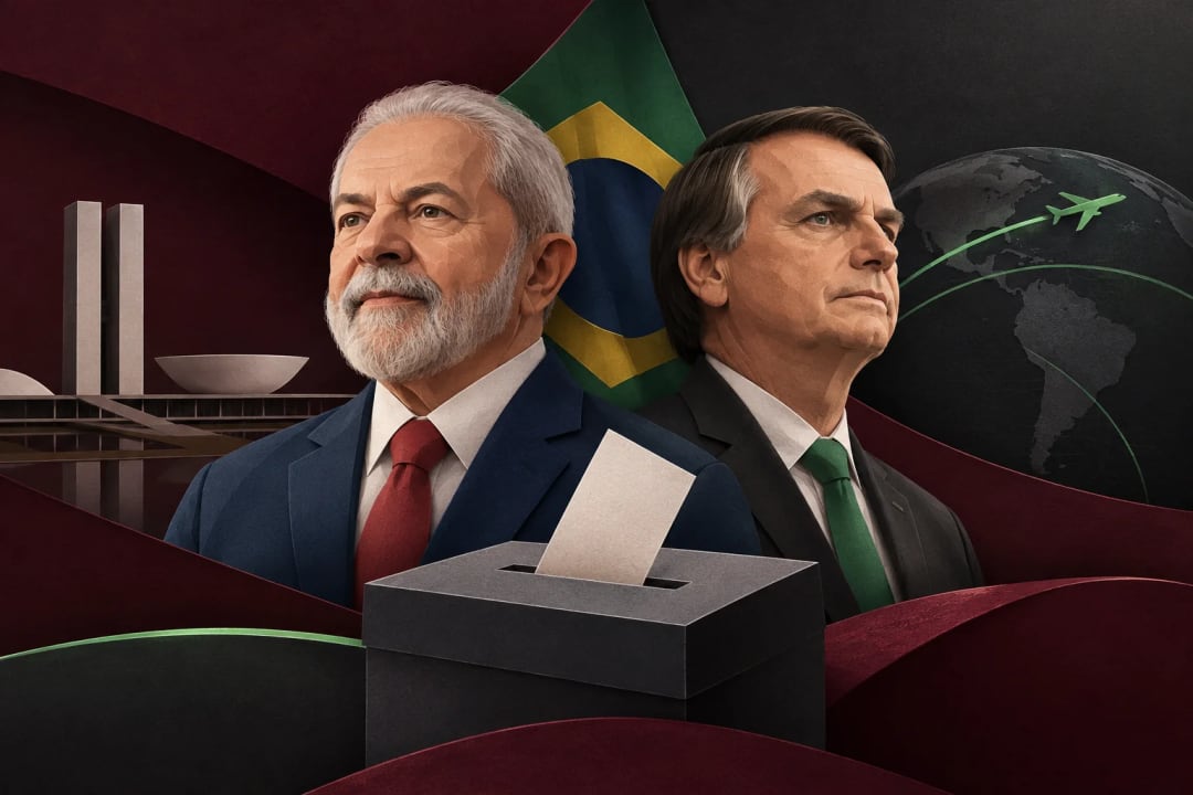 AI-generated editorial illustration for the forecast: Will Lula win the most votes in the second round of the Brazil presidential election from abroad?
