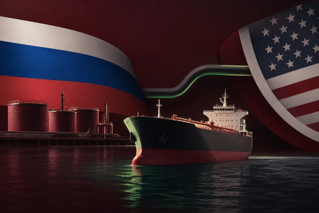 AI-generated editorial illustration for the forecast: US imports Russian diesel by October 31?