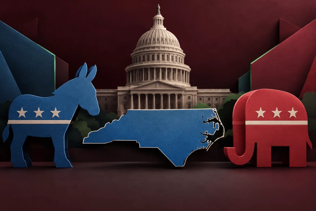 AI-generated editorial illustration for the forecast: Will the Democratic Party win the NC-09 House seat?