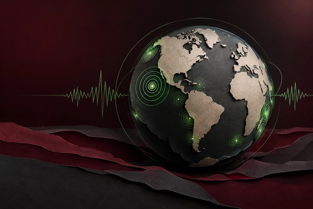 AI-generated editorial illustration for the forecast: Will there be 0 earthquakes of 6.5 or above magnitude worldwide?