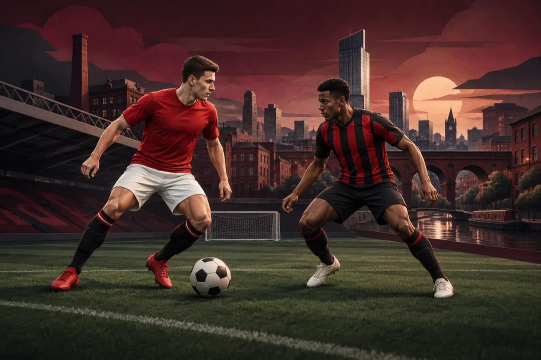AI-generated editorial illustration for the forecast: Will Manchester United FC win on 2026-10-25?