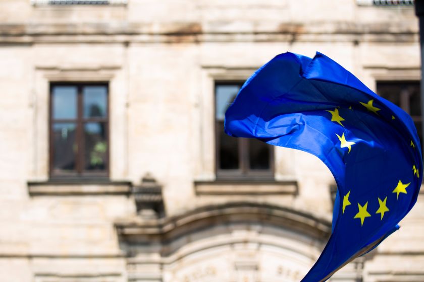 European Union flag waving