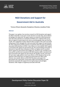 NGO Donations and Support for Government Aid in Australia