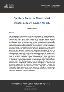 Numbers, Trends or Norms: What Changes People's Support for Aid?