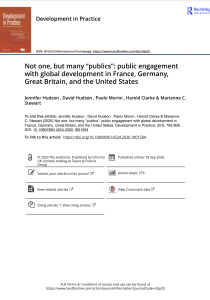 Not one but many "publics": Public engagement with global development in France, Great Britain, Germany & US