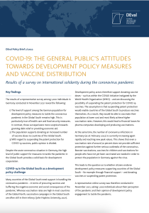 German Public Attitudes toward Development Policy Measures & Vaccine Distribution