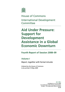 Aid Under Pressure: Support for Development Assistance in a Global Economic Downturn