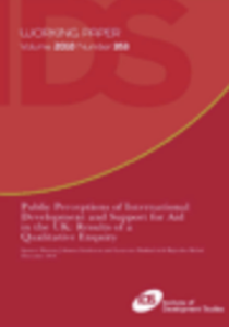 Public Perceptions of International Development and Support for Aid in the UK: Results of a Qualitative Enquiry