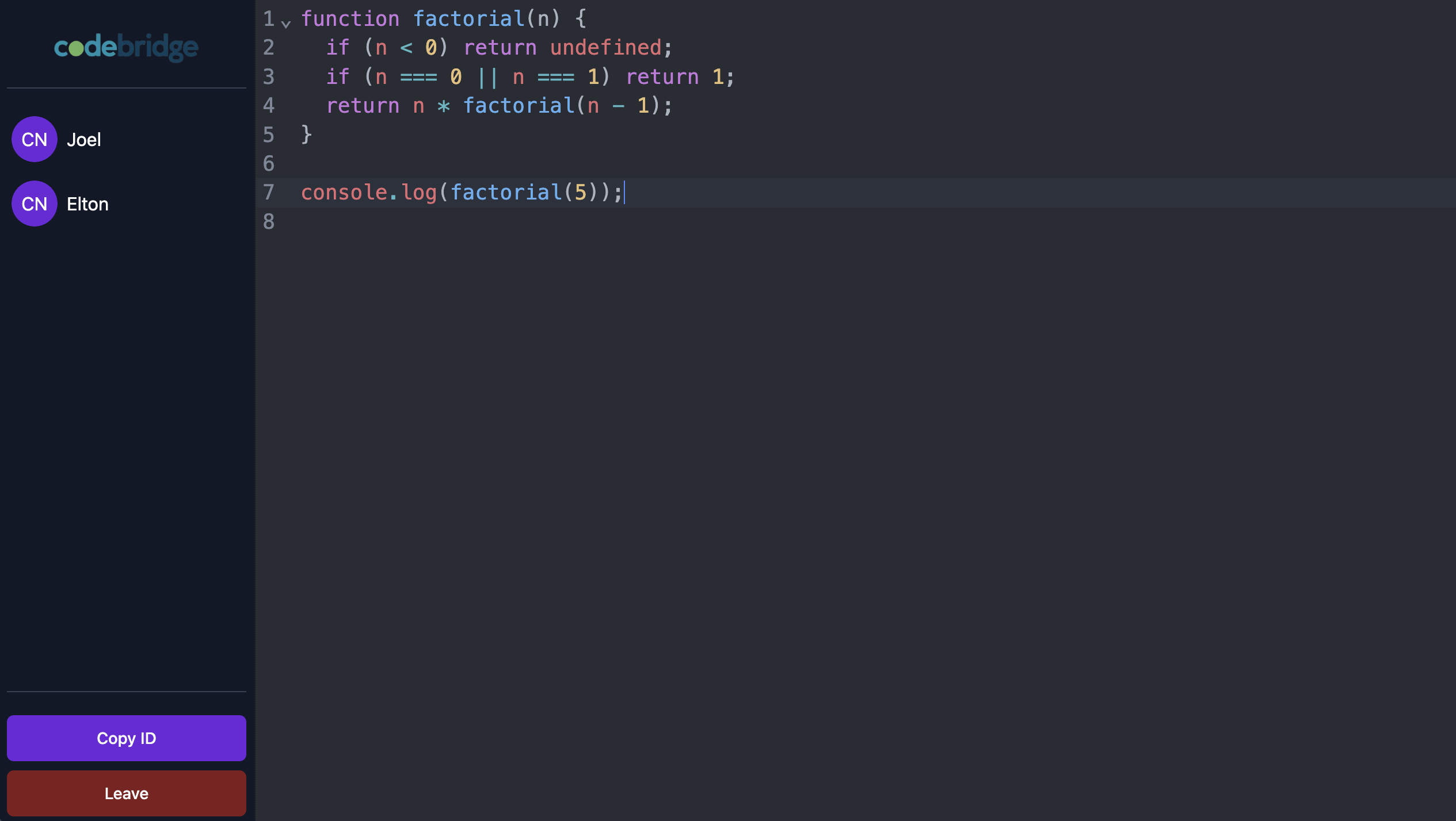 collaborative code editor