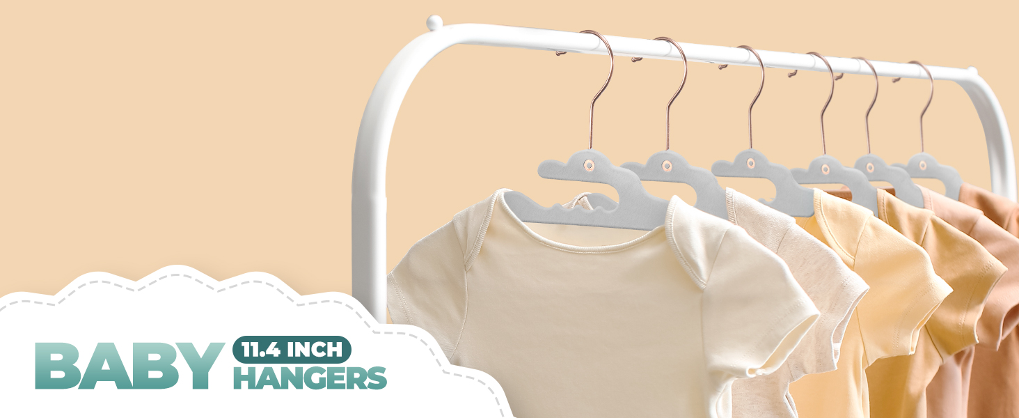  HOUSE DAY Premium Velvet Baby Hangers 60 Pack, 11.4'' Kids Velvet  Hangers, Sturdy Baby Hangers for Closet, White Baby Clothes Hangers,  Toddler Hangers Infant Children Non Slip Hanger for Nursery Use 