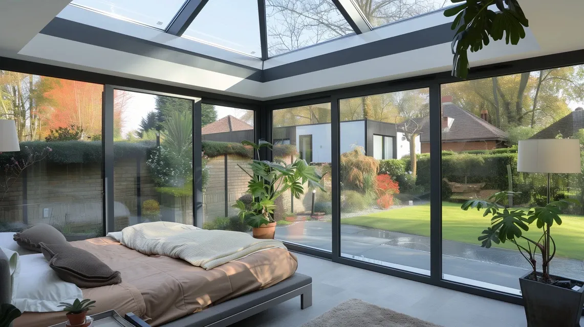 Ogród zimowy Home Extension jako piękna sypialnia