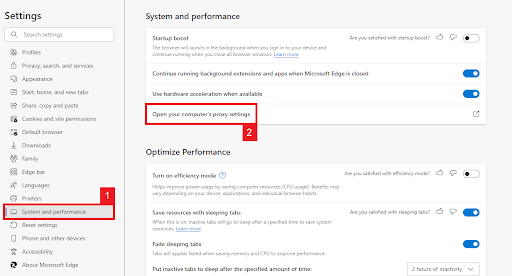 Edge Proxy Settings Registry