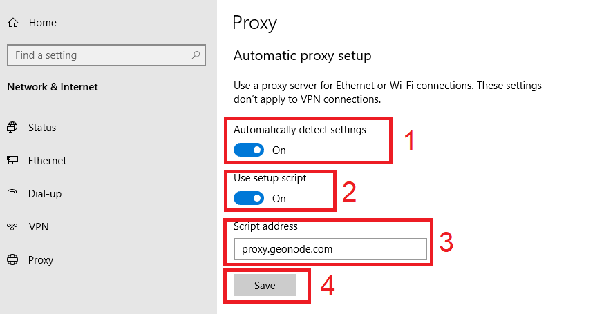 Setup Proxy Server Edge