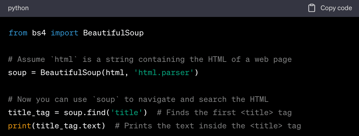 parse HTML in Python using the BeautifulSoup library.png