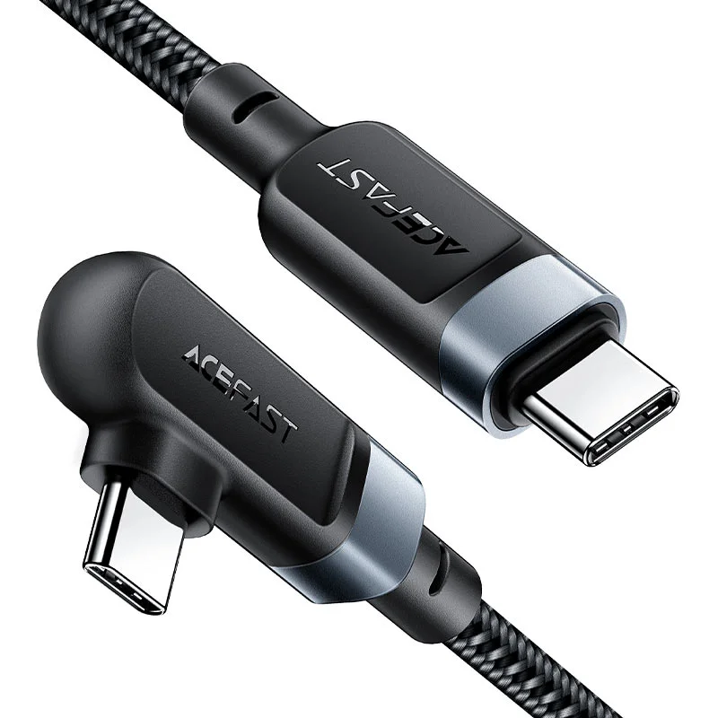 Cable USB-C a USB-C 100W PD 5A con Conector en Ángulo 2m - vista 1
