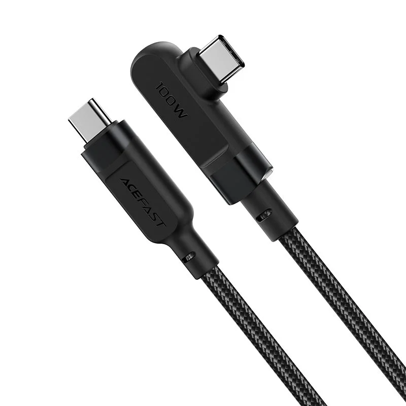 Cable USB-C a USB-C 100W PD 5A con Conector en Ángulo 2m - vista 4