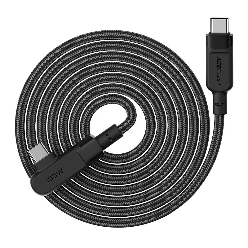 Cable USB-C a USB-C 100W PD 5A con Conector en Ángulo 2m - vista 3