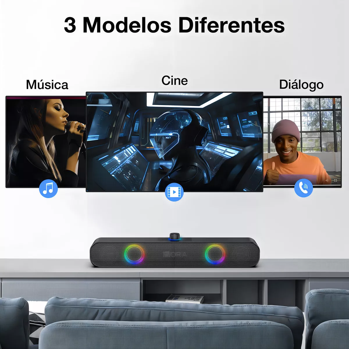 Bocina Bluetooth Portátil LED USB/TF/AUX Type-C BOC241 - vista 6