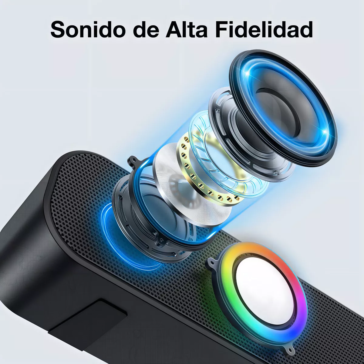 Bocina Bluetooth Portátil LED USB/TF/AUX Type-C BOC241 - vista 5