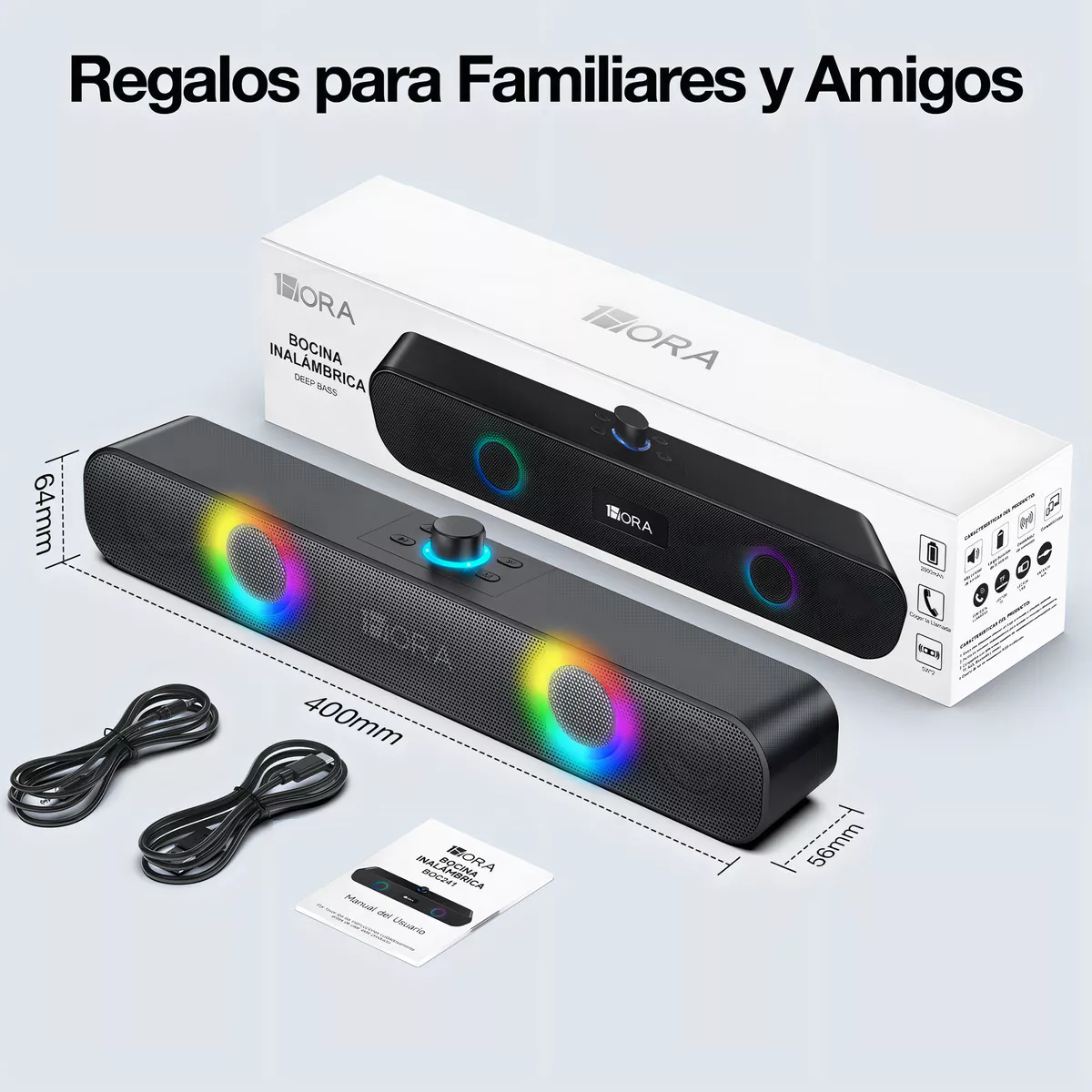 Bocina Bluetooth Portátil LED USB/TF/AUX Type-C BOC241 - vista 2