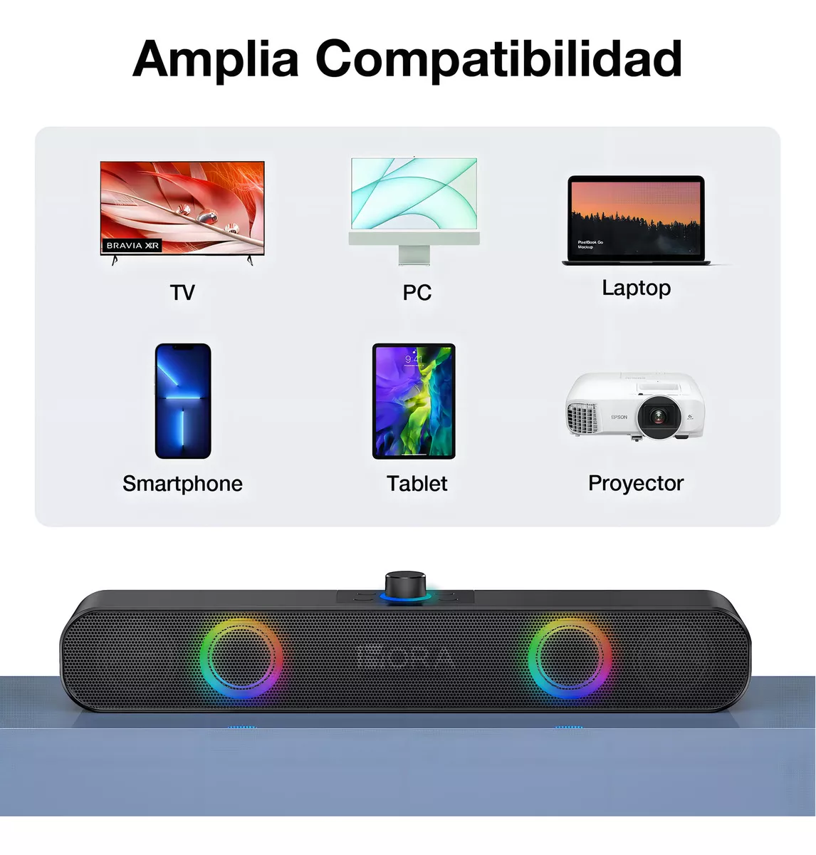 Bocina Bluetooth Portátil LED USB/TF/AUX Type-C BOC241 - vista 4