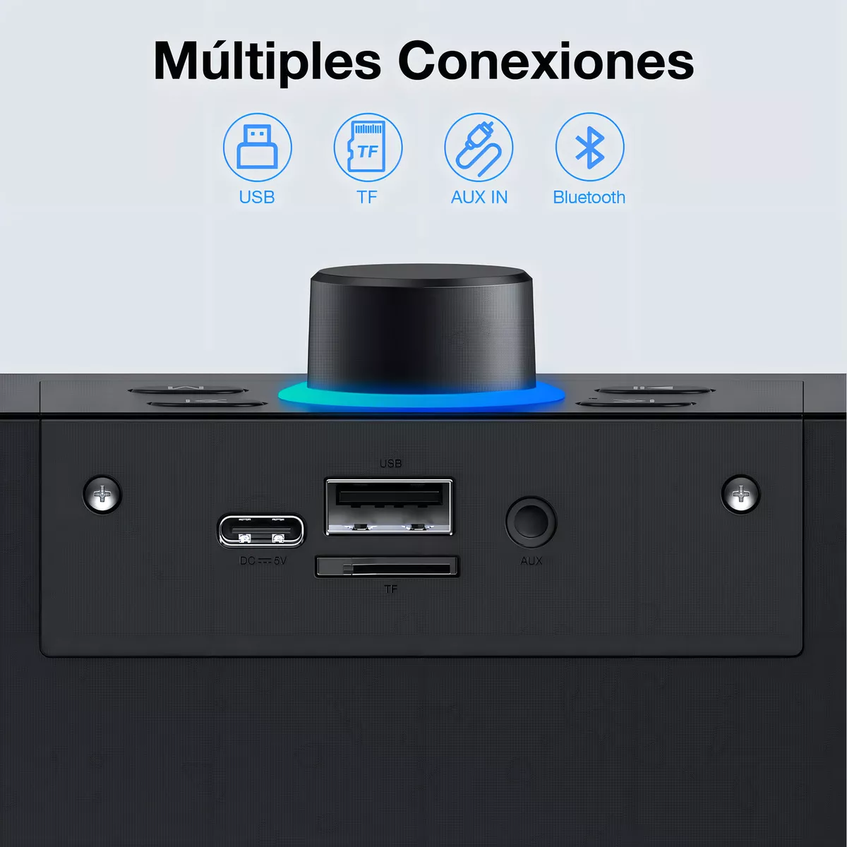 Bocina Bluetooth Portátil LED USB/TF/AUX Type-C BOC241 - vista 3