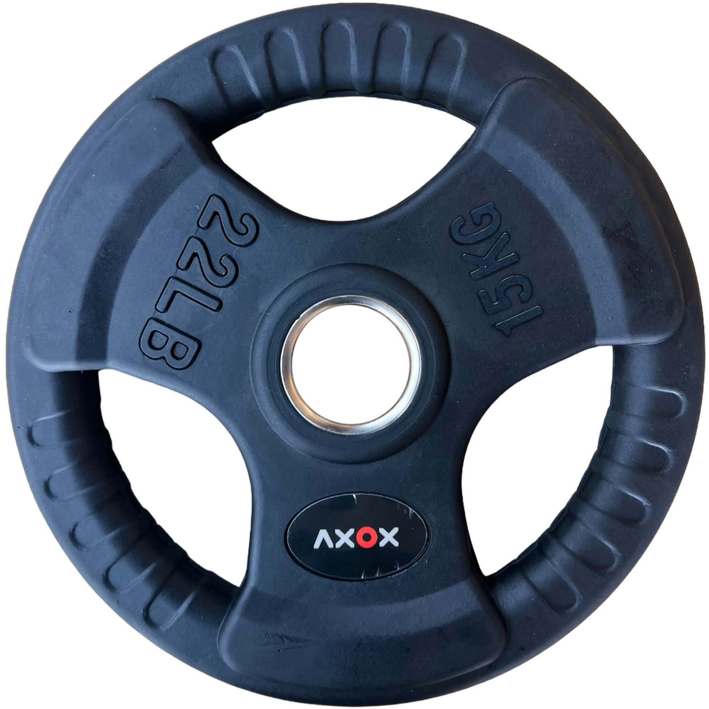 Axox Fitness Olympic Rubber Grip Disc with Barbell Set – Black | 60kg ...