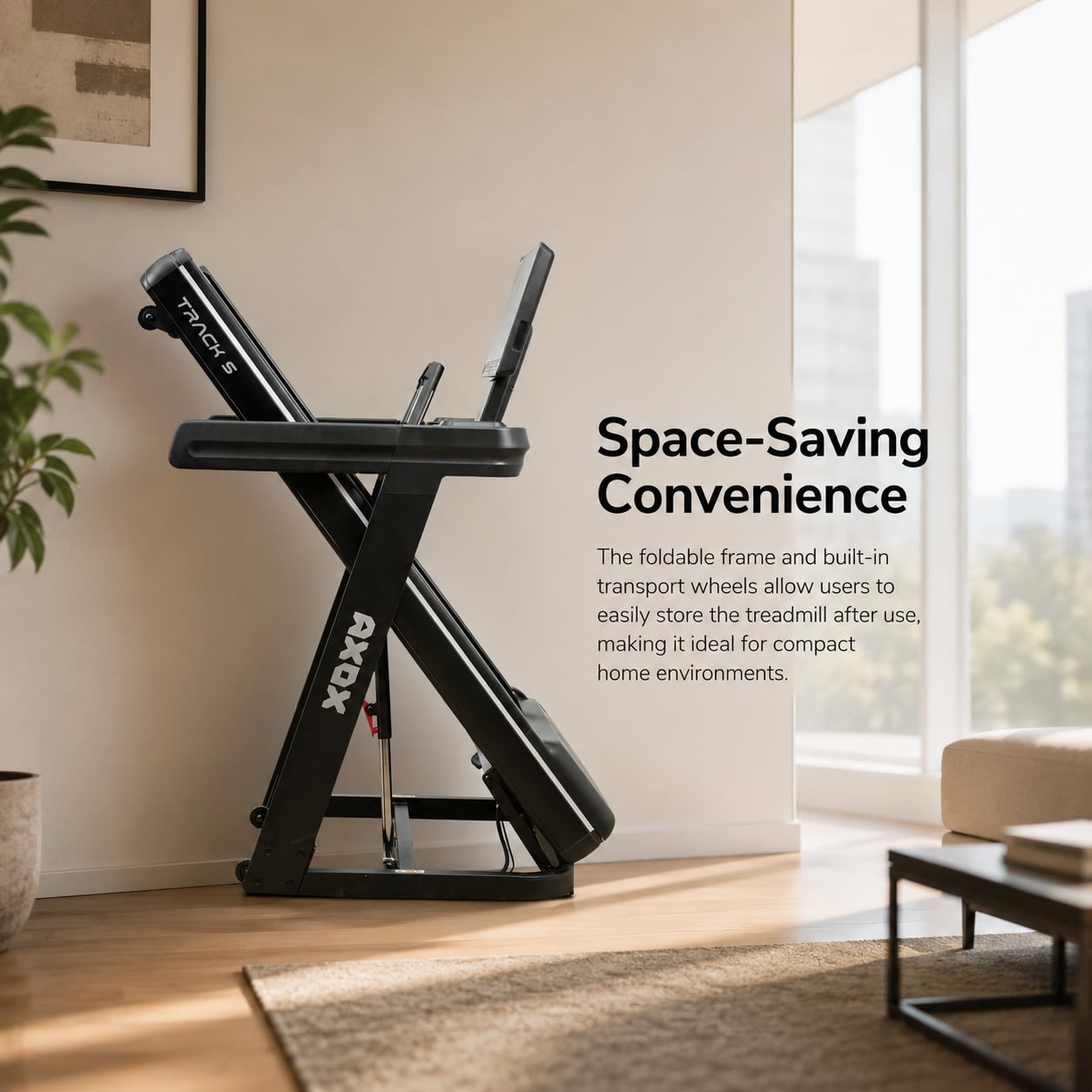 Axox Fitness Foldable Track 5 Treadmill with 3HP AC Motor - Image 4