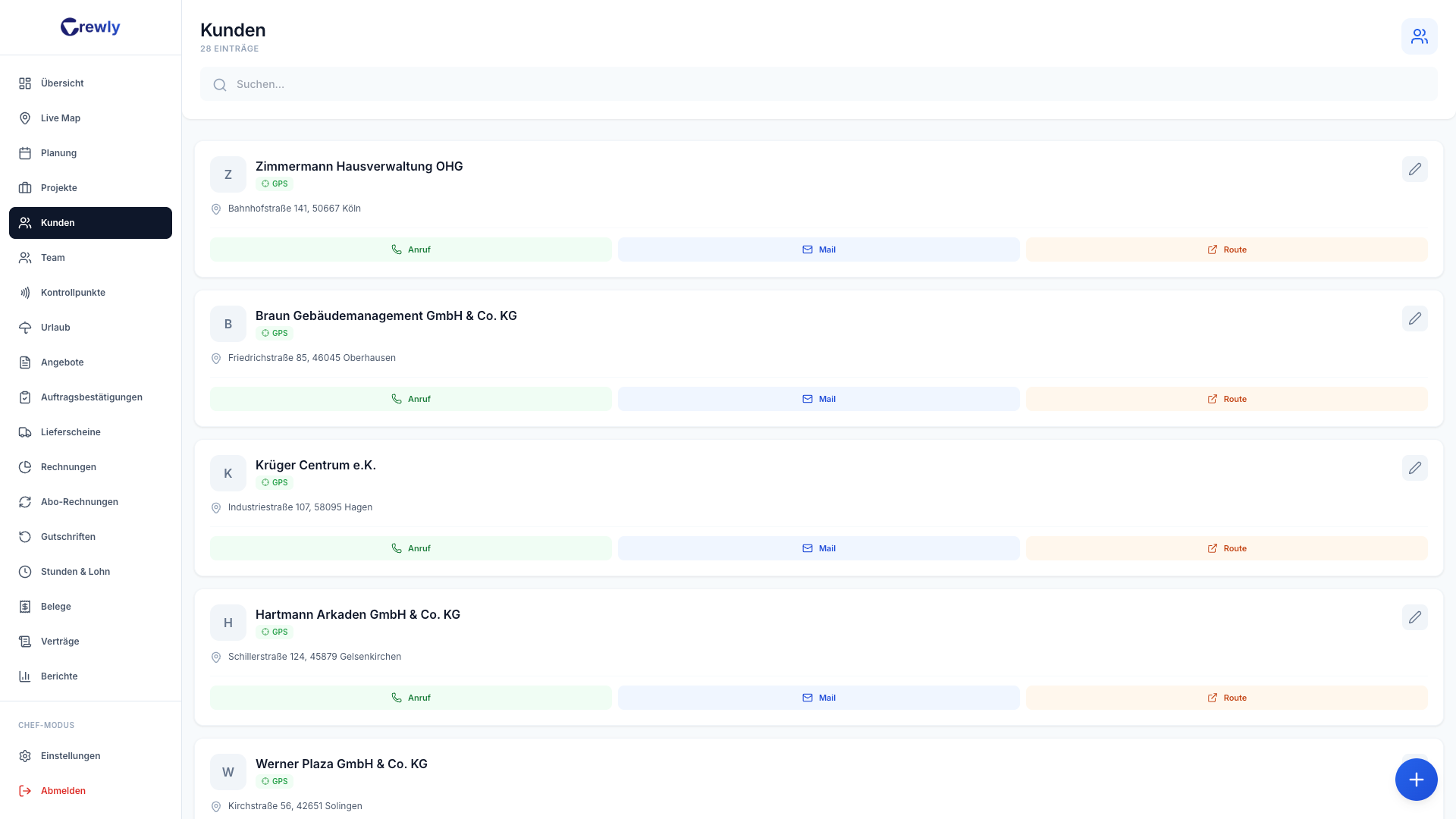 Crewly Kunden & Projekte