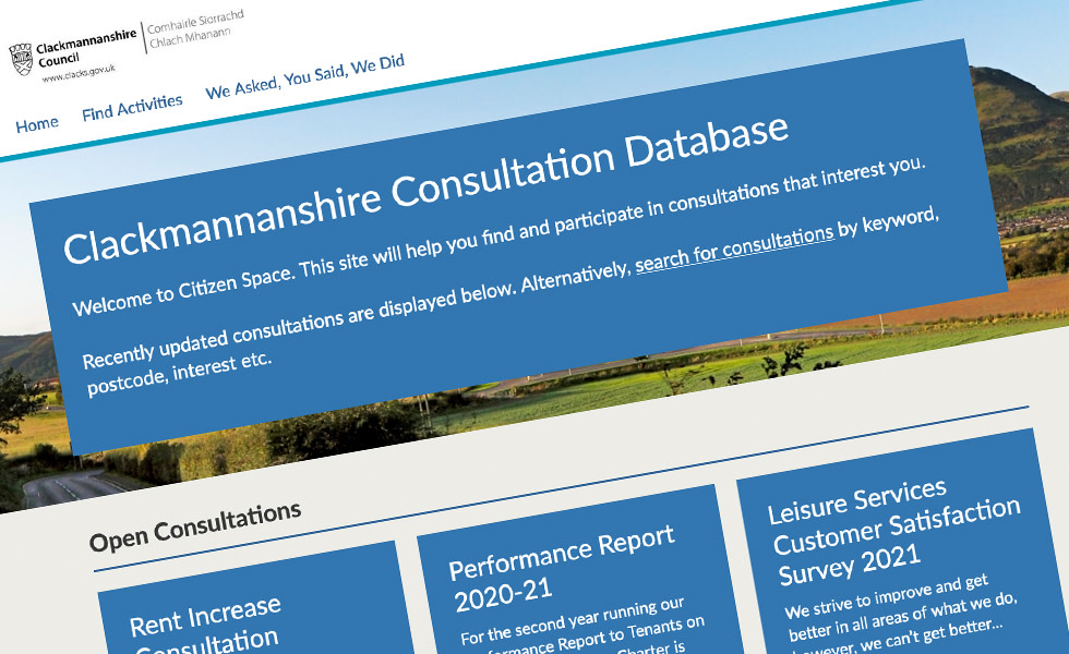 'screenshot of 'Clackmannanshire Council