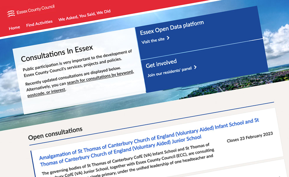 'screenshot of 'Essex County Council